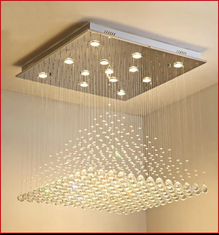 Современная волна K9 хрустальный подвесной проволочный шар квадратный