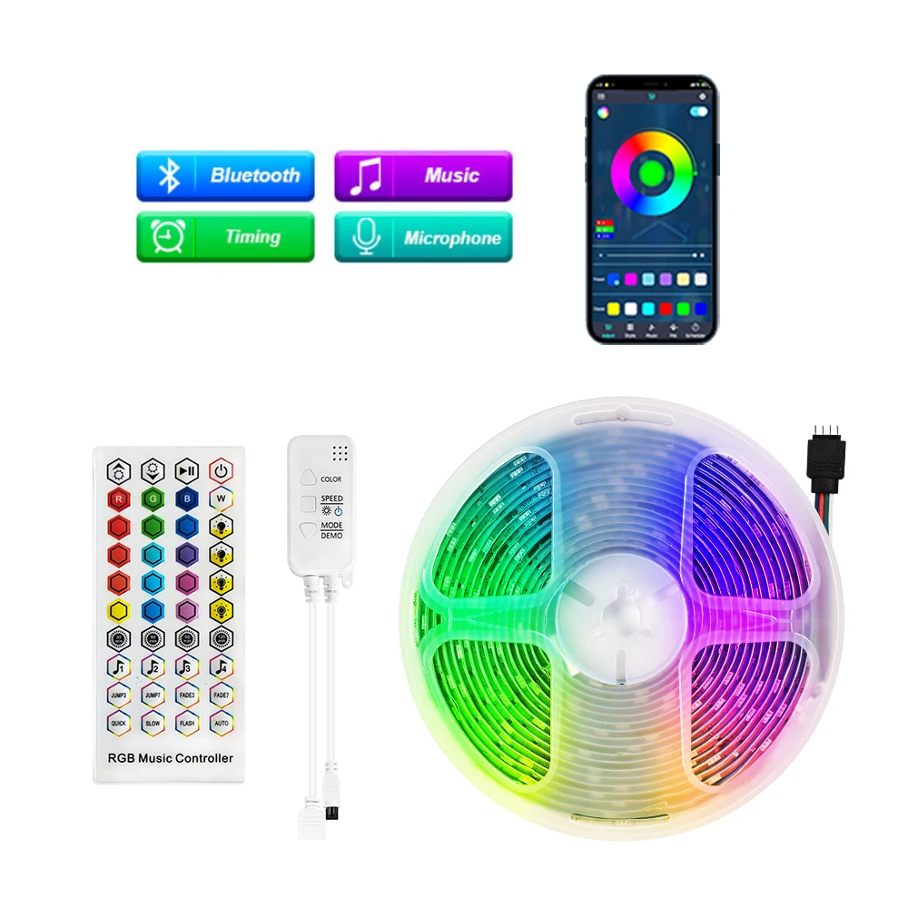 

LED Strip Light USB Bluetooth RGB 5V LED RGB Lights Flexible Tape Ribbon RGB TV Desktop Screen BackLight Diode LED Lamp Tape