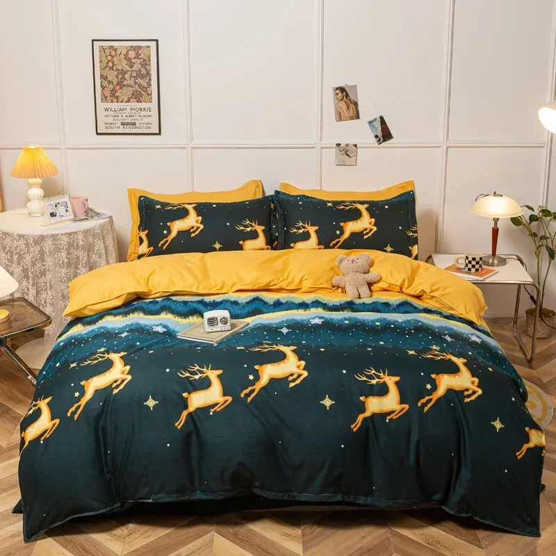 Комплект постельного белья UPzo Strawberry двойная простыня мягкий 3/4 шт. комплект