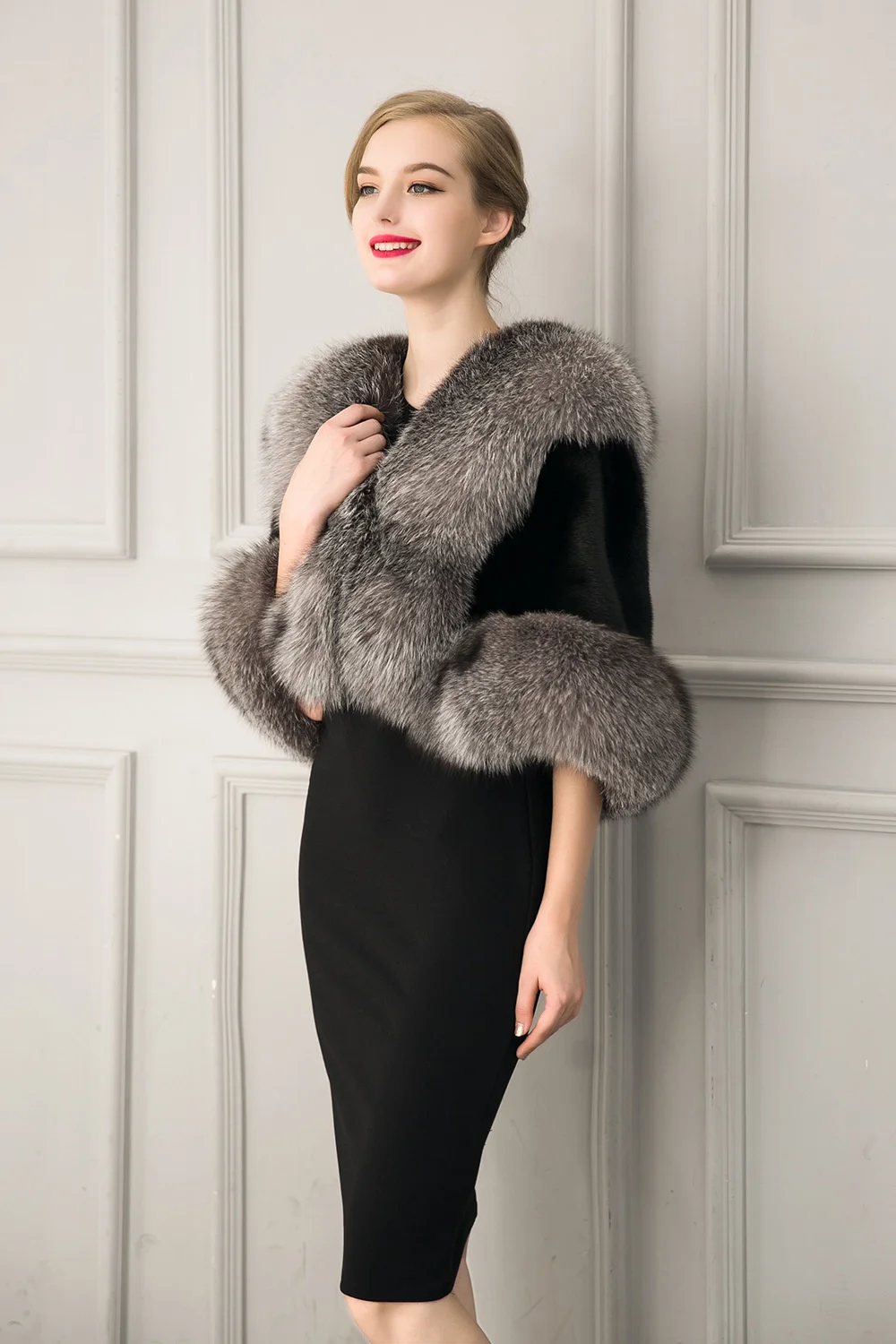 ICCLEK 2016 new autumn and winter imitation fur Bridal Shawl dress fox fur shawl