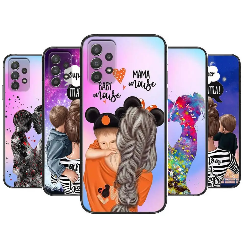 

Super Mom Baby Girl Boy Phone Case Hull For Samsung Galaxy A70 A50 A51 A71 A52 A40 A30 A31 A90 A20E 5G a20s Black Shell Art Cell
