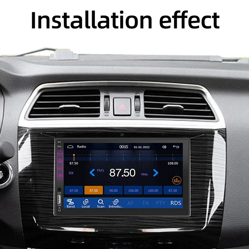 7-дюймовый двойной Din автомобильный стерео HD сенсорный экран Carplay Android Auto