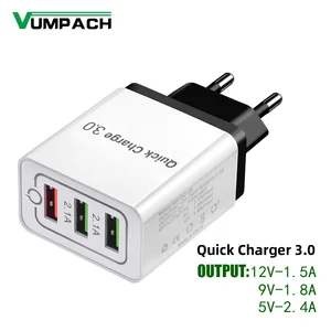 3 Порты Quick Charge 3,0 стены быстро Зарядное устройство адаптер Micro USB быстрой синхронизации данных Зарядное устройство кабель для samsung Xiaomi huawei мобильный телефон