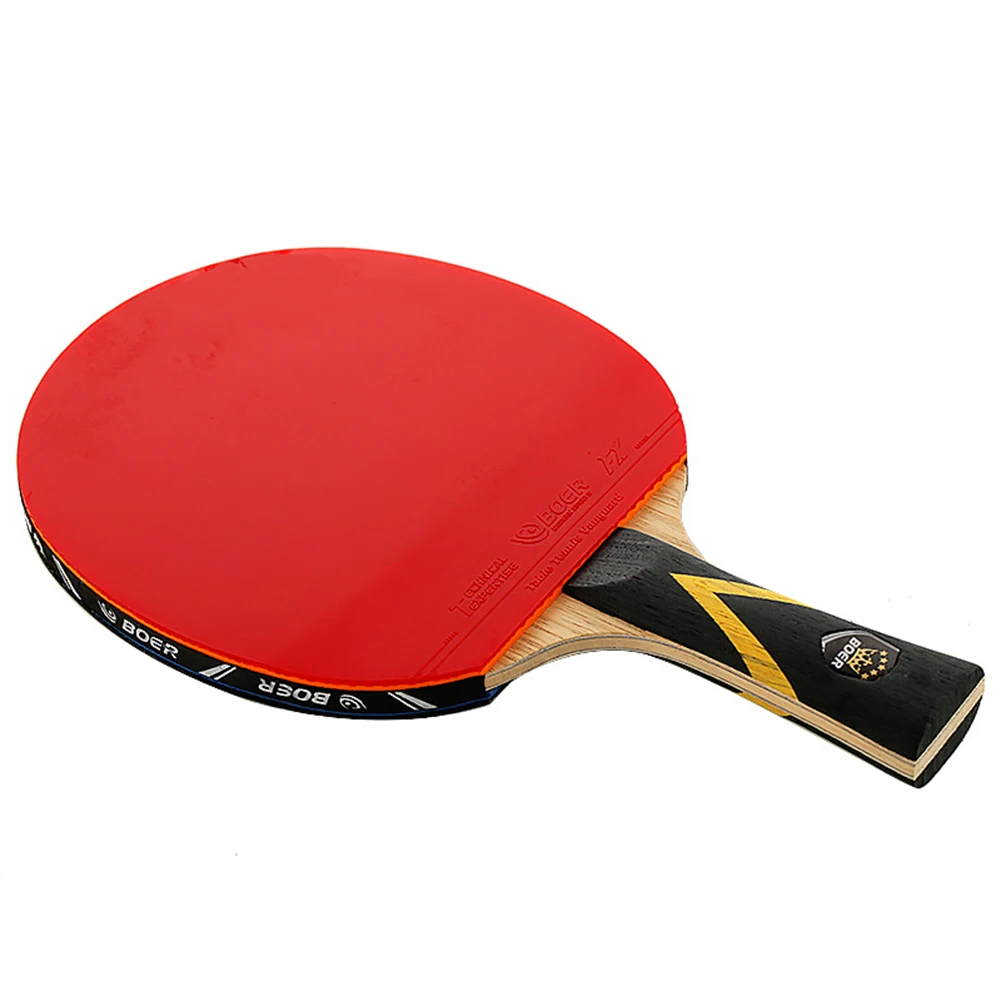 Sporting Goods Ping Pong Paddle Ping Pong Rackets Ping Pong Bat Long Handle Lymph Skin 5+2 Structure Aromatic Carbon