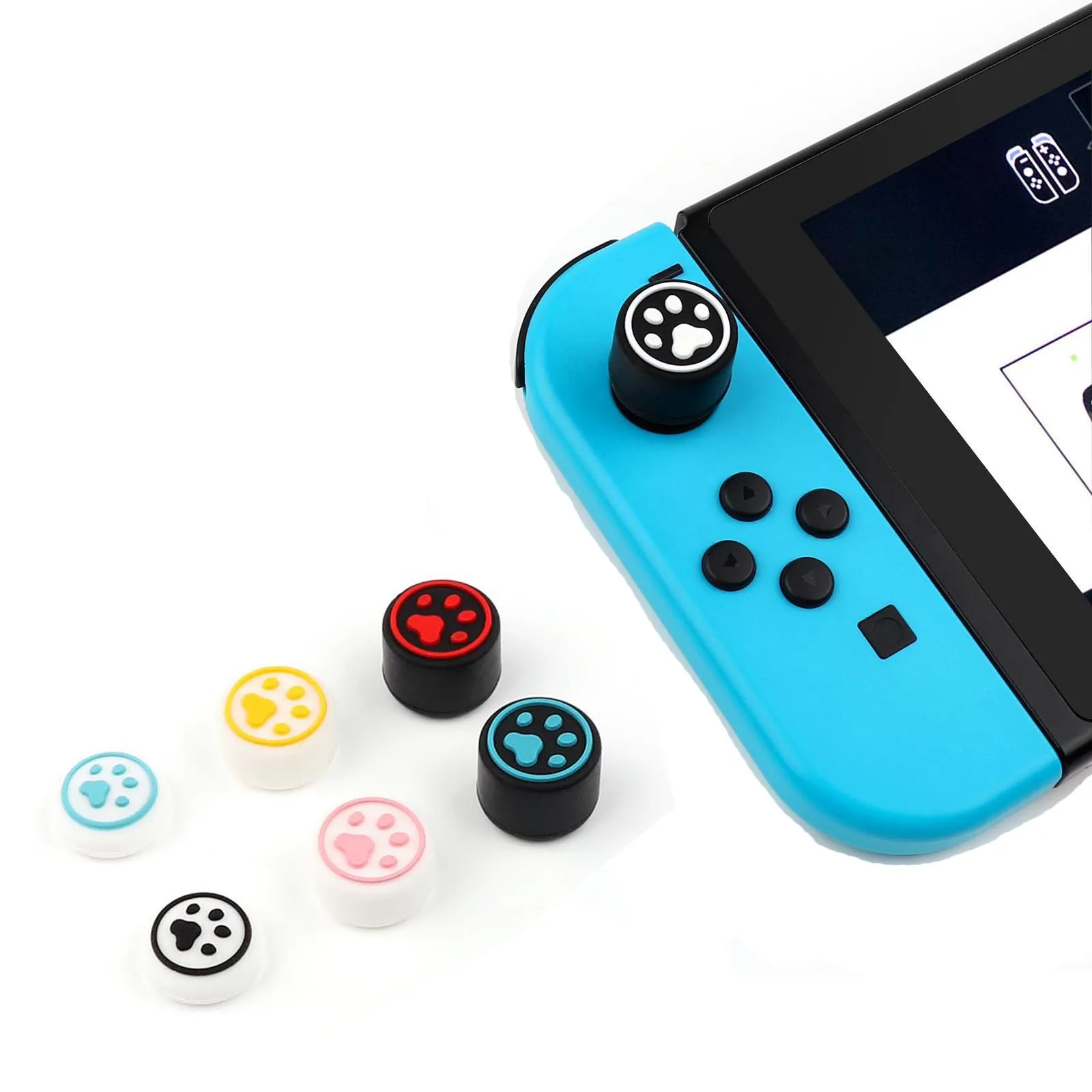 

Extra High Cat Paw Silicone Case Joystick Soft Cover Thumbstick For Nintendo Switch Oled NS Lite Joy-con Thumb Stick Grip Cap