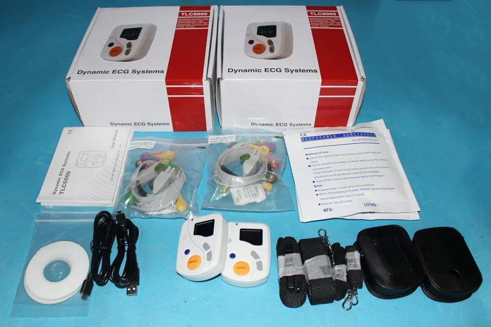 TLC6000 Contec 12-канальный Holter 24-часовой записывающий динамический 3-проводной