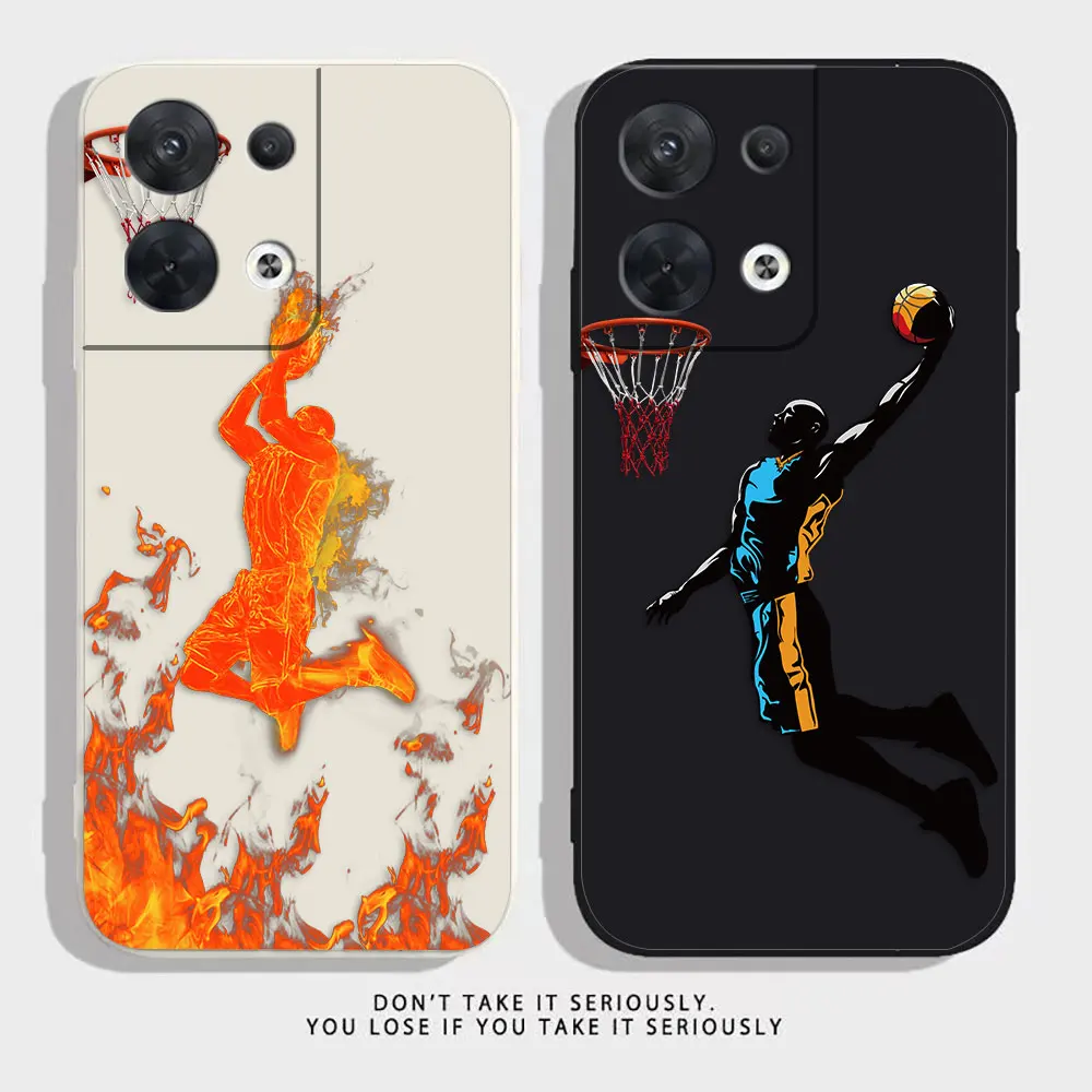 

Basketball Shooting Dunk Phone Case For OPPO RENO 8 7 9 6 7SE 5 4 4SE 4 3 4G 5G PRO PLUS Colour Liquid Case Cover Funda Shell