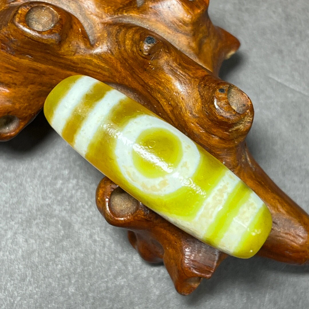 Натуральный желтый Агат с подвеской старые бусины dzi мужские и женские ожерелья