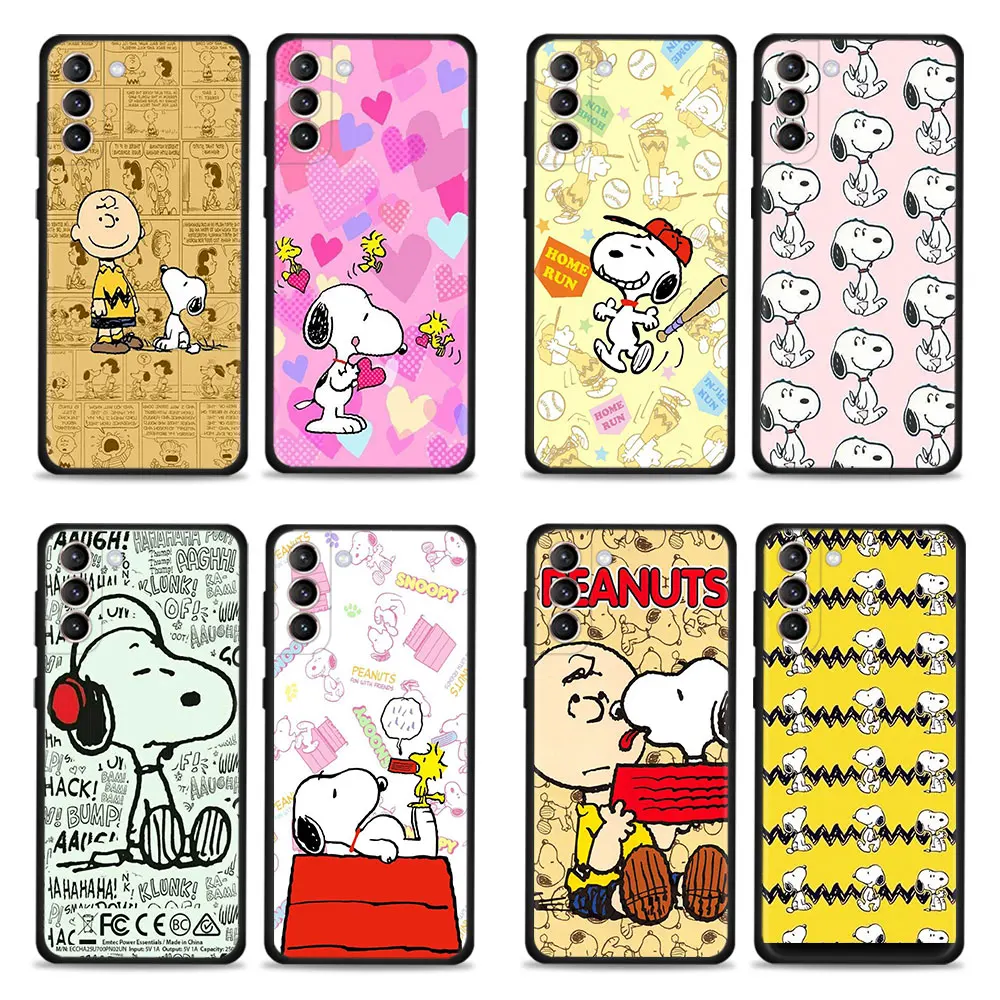 

Snoopy Comic Stroke Case For Samsung Galaxy S22 S21 S20 Ultra S22 S21 S20 S10 S9 S8 Plus Phone Cover S21FE S20FE S10e Funda