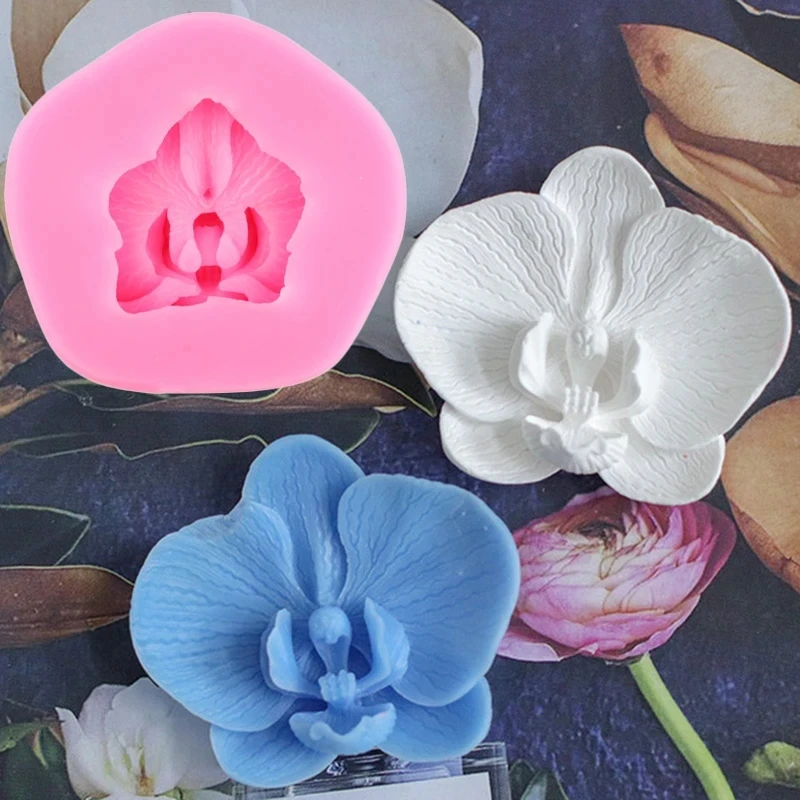 

3D Butterfly Orchid Silicone Mold Chocolate Fondant Cake Decorating Mould DIY Gypsum Aromatherapy Soap Candle Making Tool