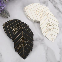 100pcslot geometric leaf tags for handmade item gold for you printed small hang tag for gift packaging decoration accessories