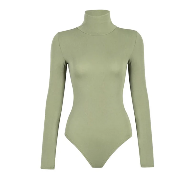 # 2130 вязаные боди женские с длинным рукавом однотонные сексуальные водолазки