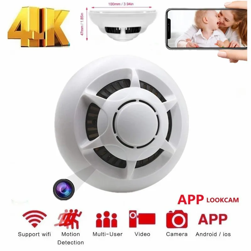 

Мини-камера видеонаблюдения с Wi-Fi, детектором дыма и HD-камерой