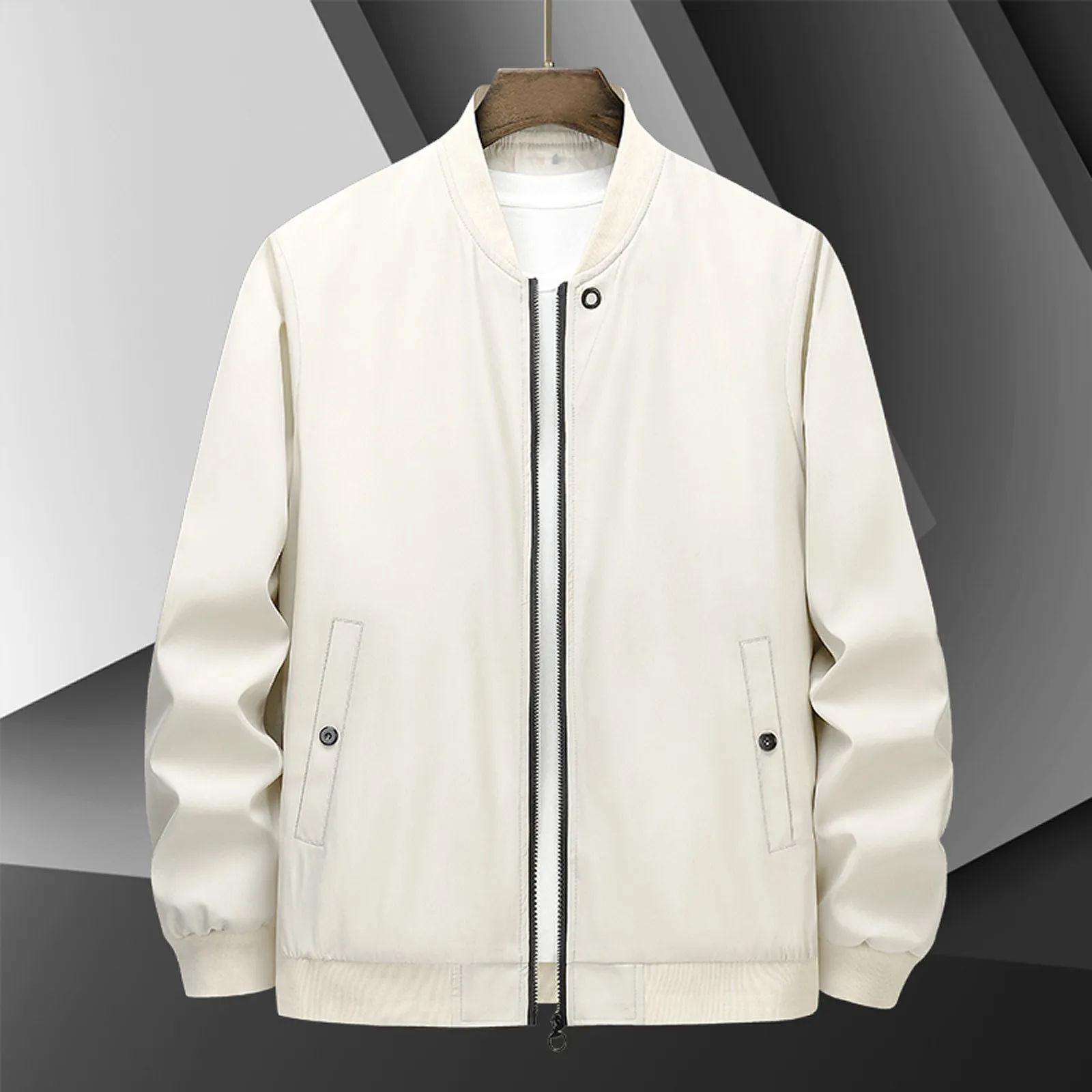 Мужская осенне-зимняя повседневная однотонная куртка простая свободная