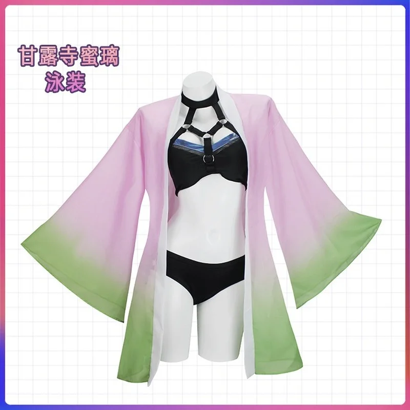 

Demon Slayer Kanroji MitsuriCosplay Halloween Game Anime Sunscreen Swimsuit Full Clothes Comic Con Party Carnival