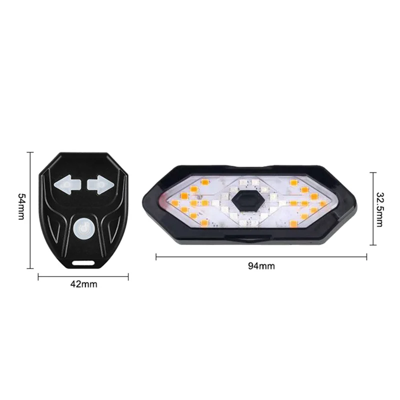 

2Pcs Bicycle Light Remote Control Turn Signal Bike Tail Light with Turn Signals Bike Taillight Horn USB Rechargeable