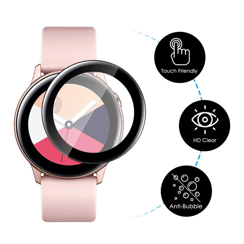

Стекло для Samsung Galaxy Watch Active 2 44 мм 40 мм/46 мм/42 мм/3 45 мм-41 мм Gear S3 Frontier/S2/Sport 3D HD защитная пленка для экрана