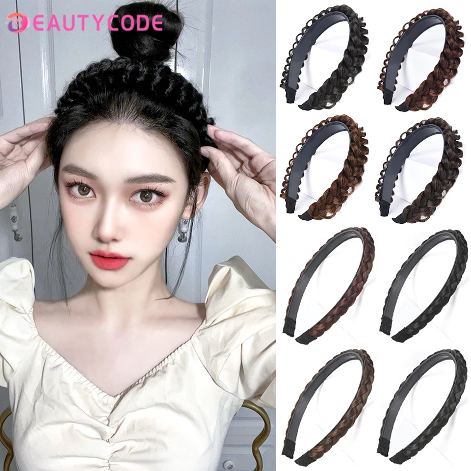 

Twist Braid Headband Fishbone Korean Fashion Hair Band 2021 Styling Non-slip Accessories For Women Lazy Wig Twist Headband