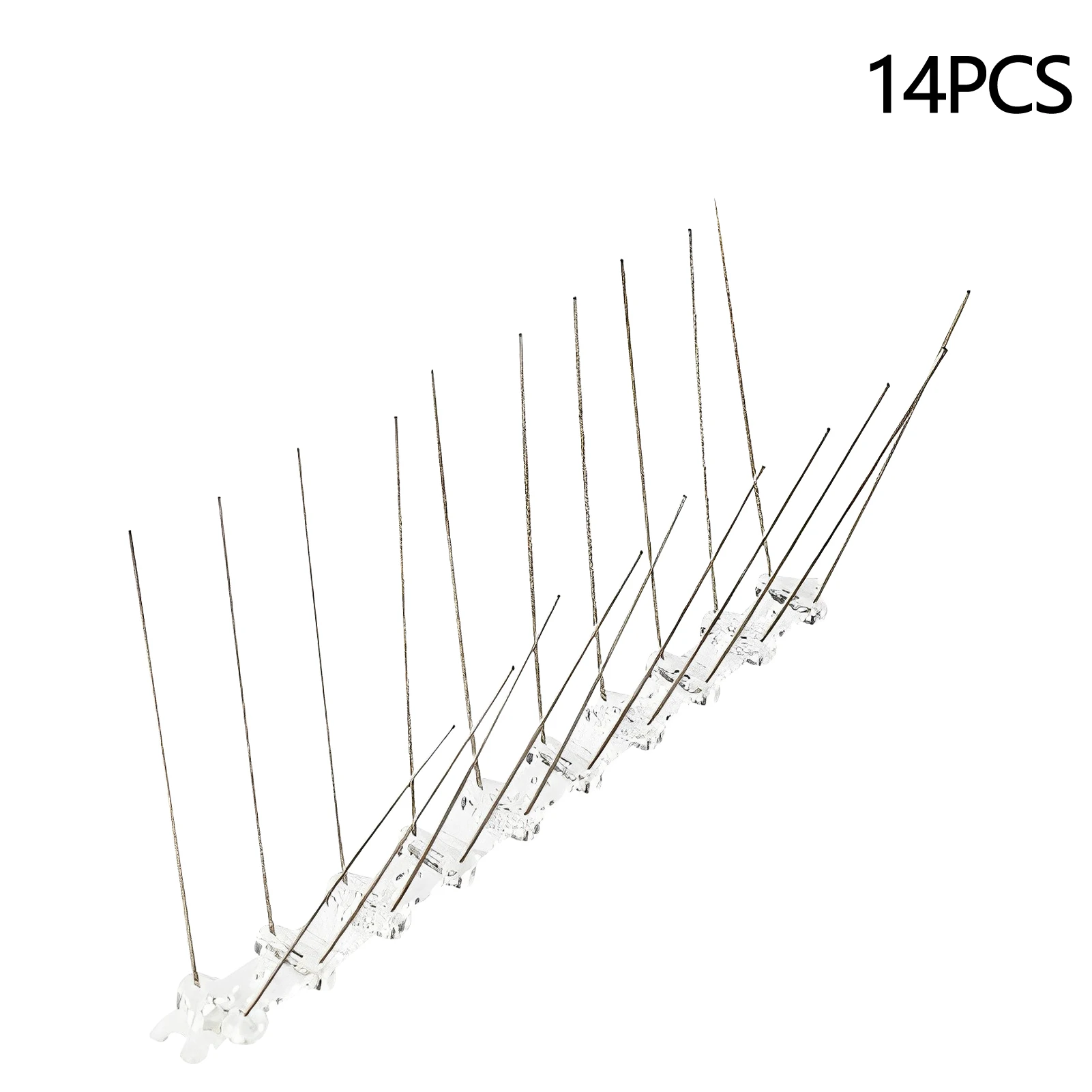 

14pcs Deterrent Devices Animal Repeller Stainless Steel Pigeon Defense Plastic Base Wall Fence Bird Spines Anti Climb Durable