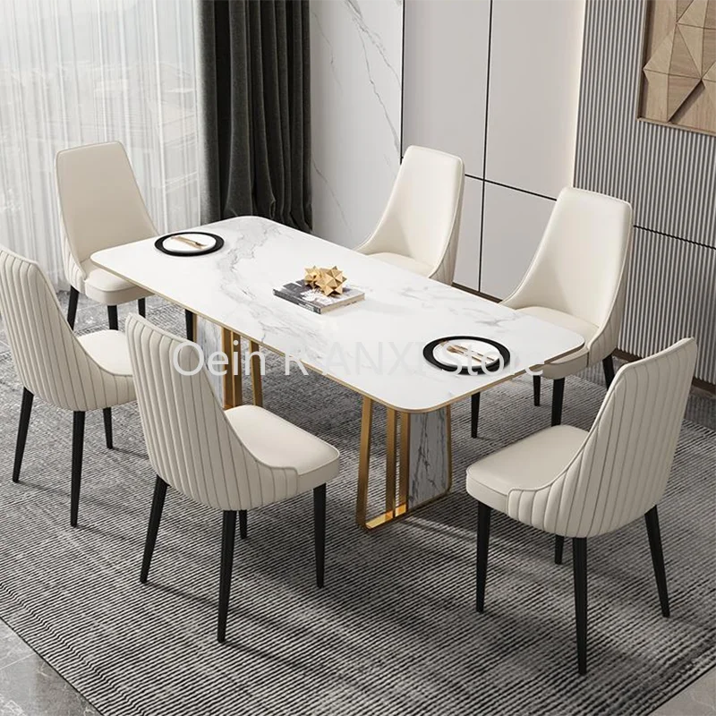 

Dresser Kitchen Bedroom Dining Chairs Nordic PU Leather Ergonomic Luxury Dining Chairs Salon Modern Chaise Home Furniture WK