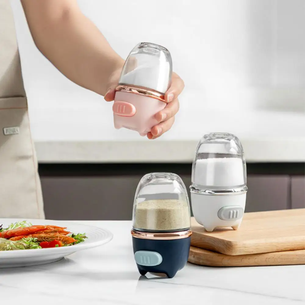 

Refillable Salt Dispenser Salt Tank Sugar Bottle Quantitative Household Seasoning Box Metering Transparent Spice Jars Glass