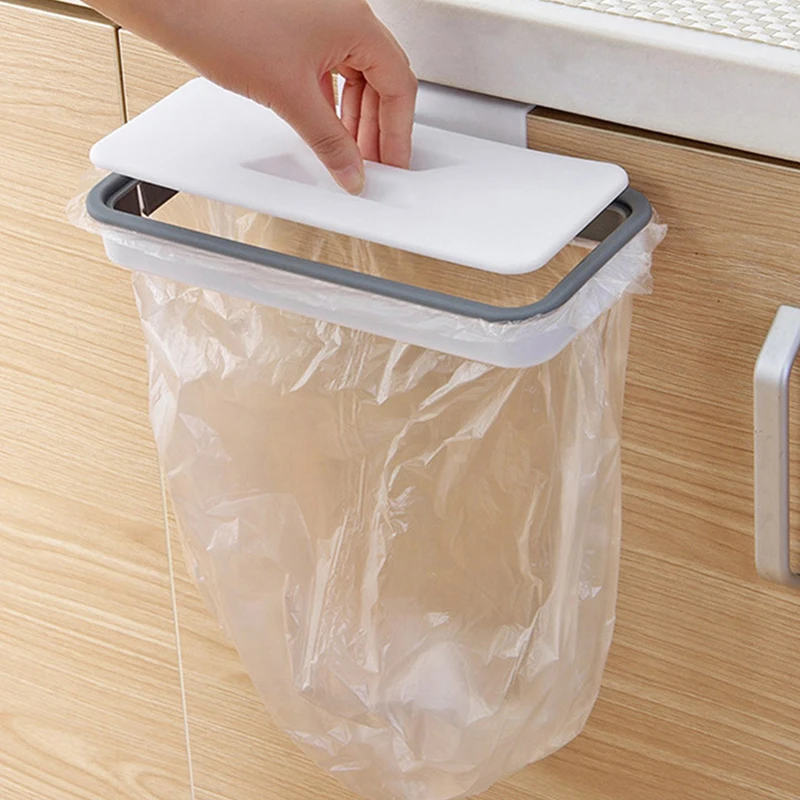 

Garbage Hanging Bag Holder Kitchen Organzier Trash Storage Rack Bag Hook Scouring Pad Dry Shelf Cupboard Storage Holder Racks