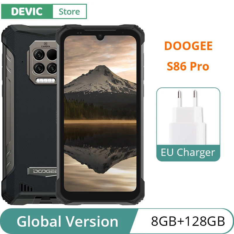 

Global Version DOOGEE S86 Pro 8500mAh Super Battery 8GB 128GB ROM Infrared Forehead Thermometer Smartphone Helio P60 Octa Core