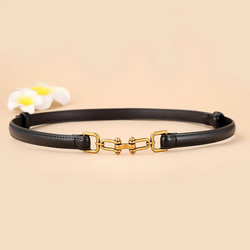 

Fashion Leather Belt For Women Designer Metal Buckle Waist Strap Female Jeans Dress Trouser All-match Decorative Waistband