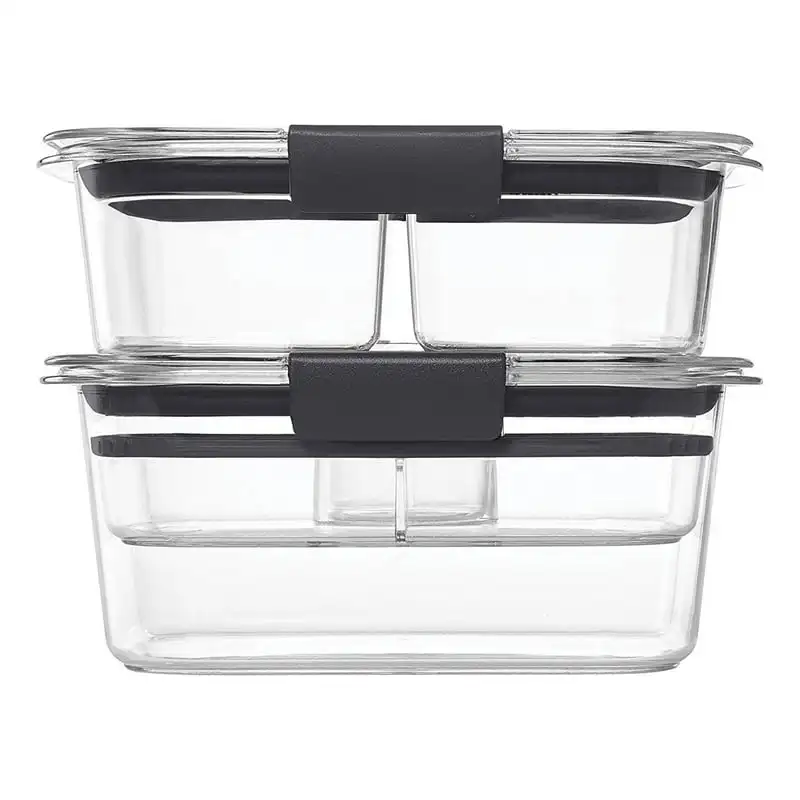

Brilliance Food Storage Containers, 9 Piece Variety Salad and Snack Lunch Kit, Clear Tritan Plastic