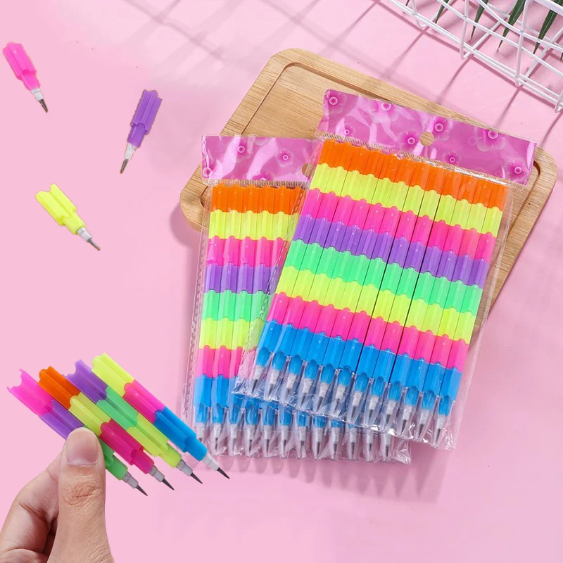 

12 PCS Rainbow Pencil Gifts Birthday Party Favor Kids Gift Wedding Guests Souvenir Giveaway Back To School Present Child Pinata