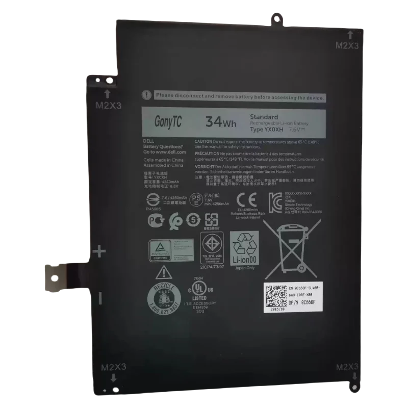 Фото YX0XH оригинальный аккумулятор для ноутбука 7,6 В 34 Втч 4250 мАч YXOXH для Dell Latitude 12 7000 7285 2-в-1 OWYCVV 0WYCVV C668F 0C668F №2
