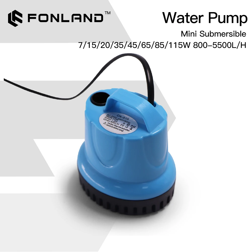 

FONLAND 10/18/25/45/65/85/115W 850-5500L/H Submersible Water Pump 220V Spout Temperature Control for Industrial Chiller