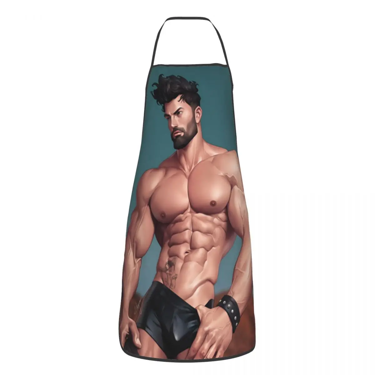 

Tempting Muscle Man Sexy Hunk Funny Apron Men Women Gay Pride Body Art Unisex Kitchen Chef Bib Tablier Cuisine Cooking Baking