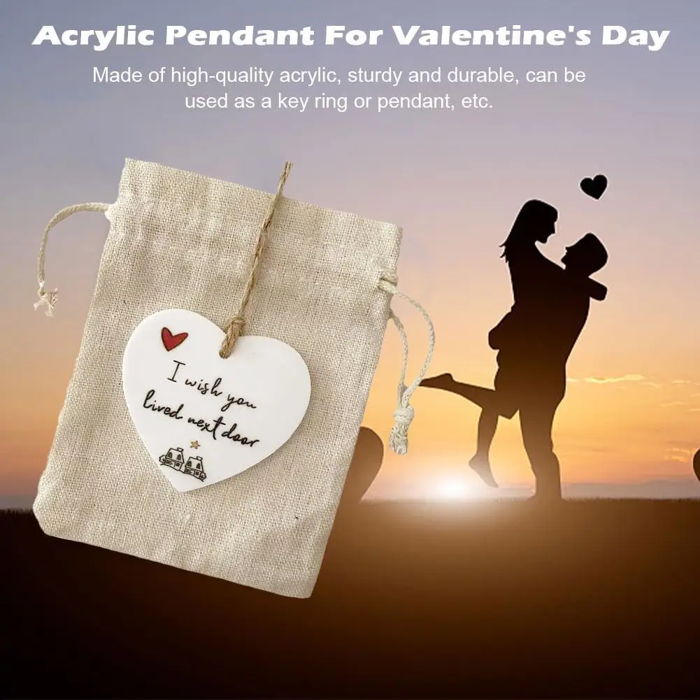 

2D акриловое украшение в виде любовного сердца, я желаю вам жить на следующий веревке, День Святого Валентина, подвеска, Декор, печать, акриловый подарок, дверь, подвесной автомобиль Y5I0