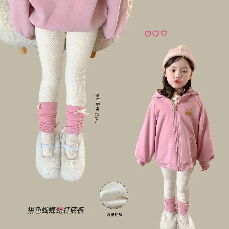 Детская одежда леггинсы для девочек осень-зима 2024 новые детские корейские штаны