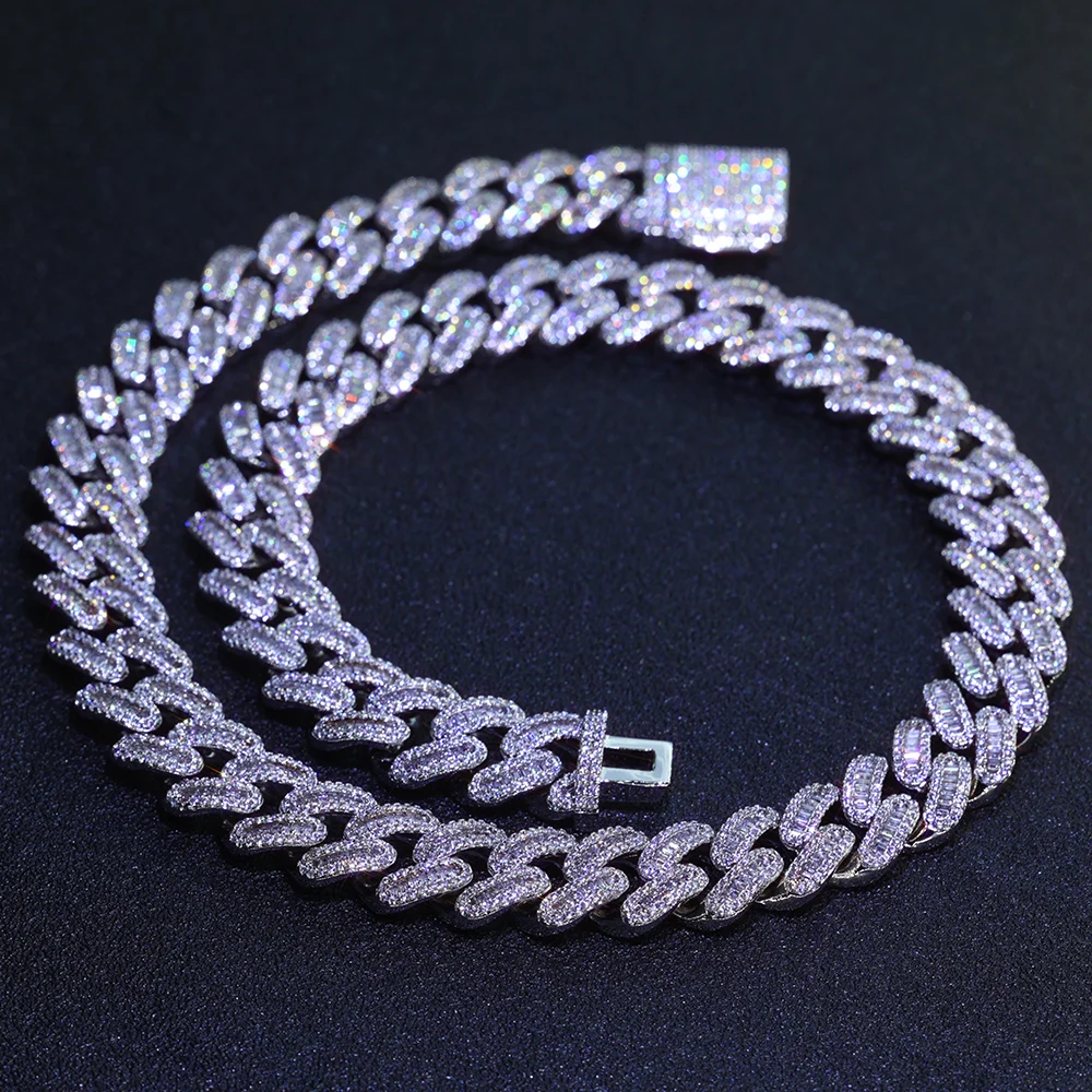 NY 15 мм кубинское ожерелье со льдом для женщин ювелирные изделия с цирконом