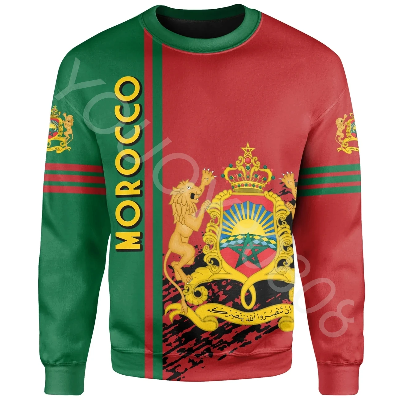 

African Region Hoodie Men's Sweater Harajuku Sweatshirt Street Print Moroccan Quarter Style Sweater Men's