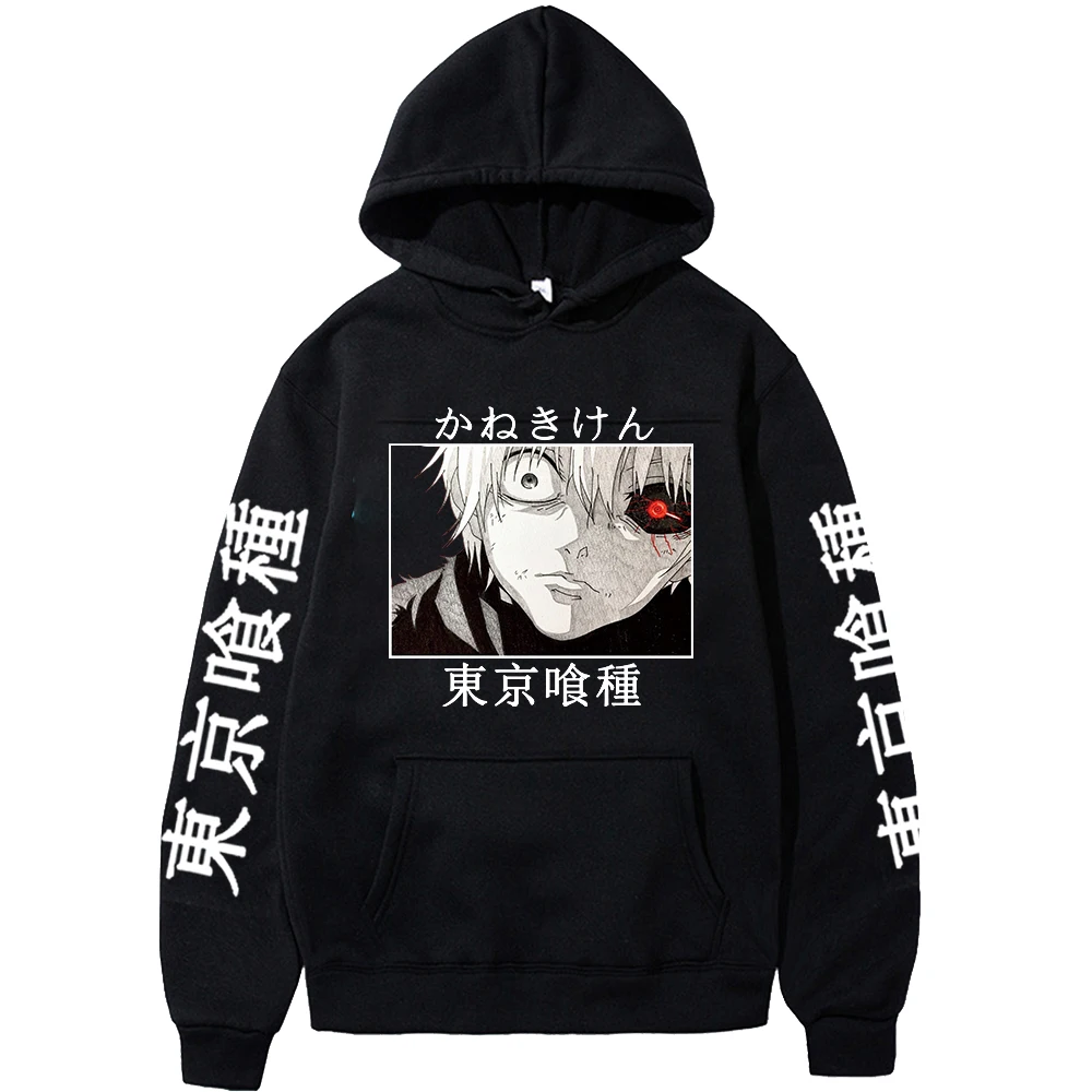 

2022 Tokyo Ghoul Hoodie Kaneki Ken Anime Graphic Print Sweatshirt Casual Pullovers Hip Hop Loose Men Tops