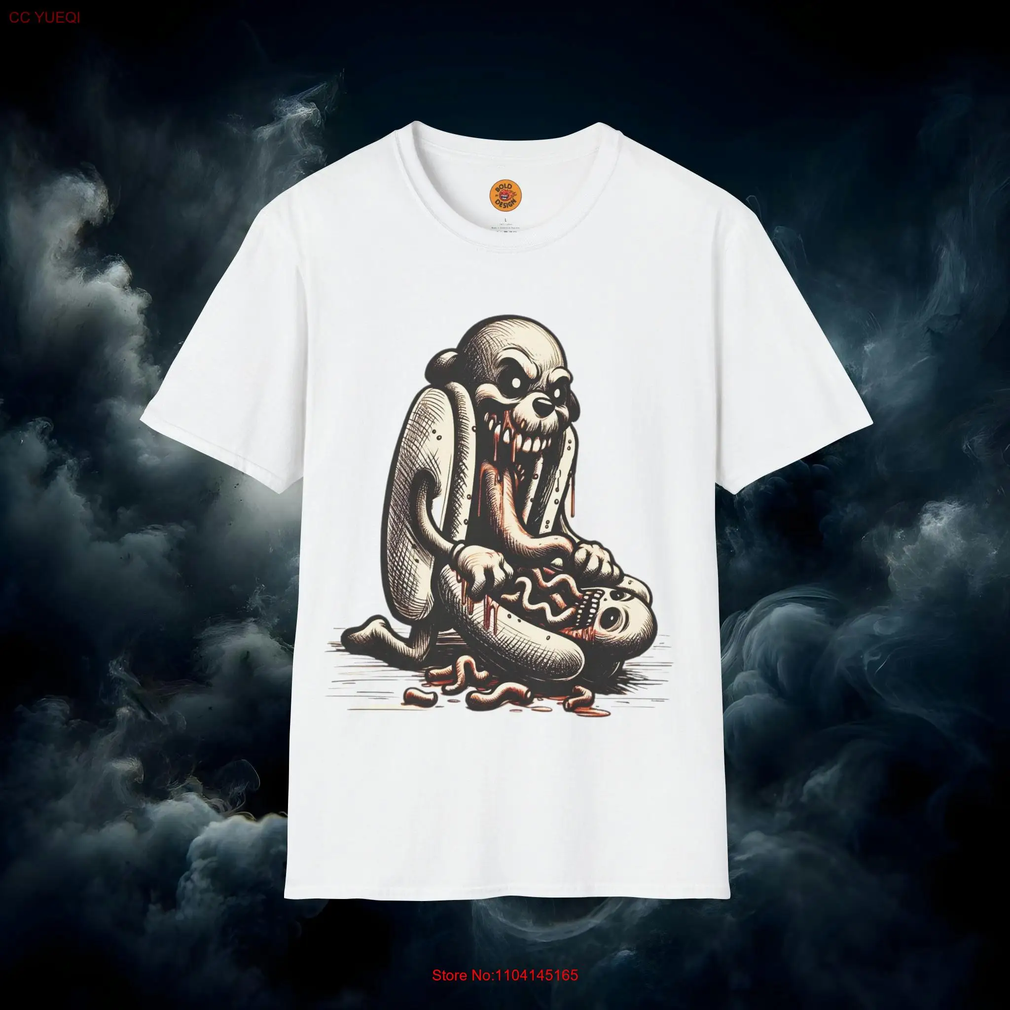 Жуткая футболка с изображением хот-дога и каннибал готический ужас забавная еда