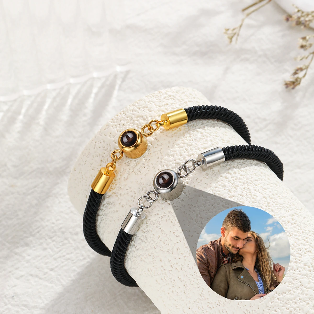 Индивидуальный индивидуальный браслет для пар 1 пара нано-браслетов с проекцией