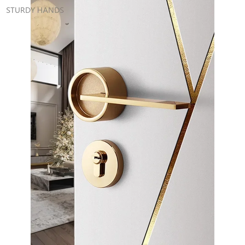 

1 шт. бесшумный раздельный дверной замок из цинкового сплава, бытовые универсальные дверные замки, дверные ручки для межкомнатных дверей, фурнитура, аксессуары