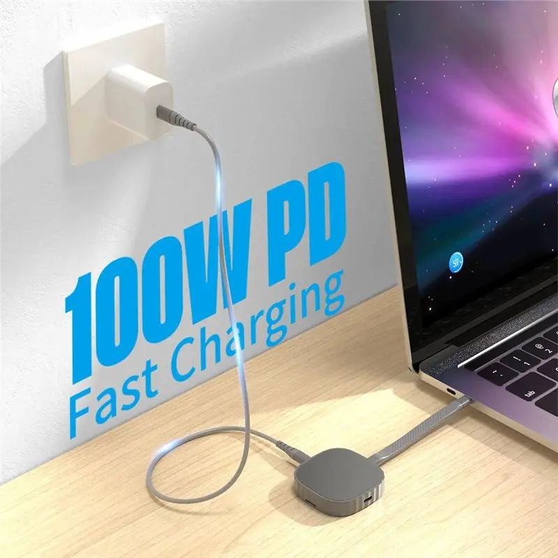 Фото 【СТАБИЛЬНОЕ КАЧЕСТВО】Магнитный корпус для SSD M.2 2230 Nvme с USB-C 3.2 Gen2 10Gbps, подставкой и быстрой зарядкой 100W PD для 15 Pro (не для других моделей) №4