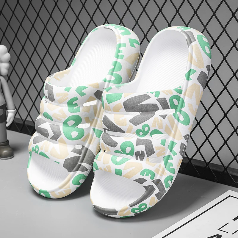 

Summer Slippers Shoes House Thick Designer Printed Cartoon Men Slippers Women Flip Flops Couples Platform Sandals