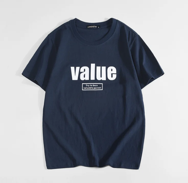 

Solid color American and European pop cotton sports short sleeve round neck advertising custom logo cultural FE35