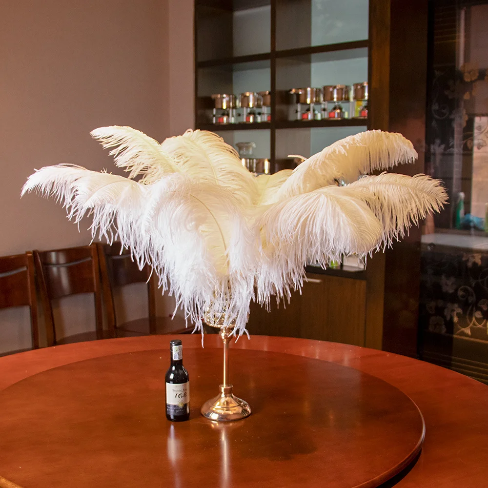 

10 шт./лот натуральные белые страусиные перья для свадьбы, карнавала вечерние, дома, центральные части стола, декоративные шлейфы, высокое ка...