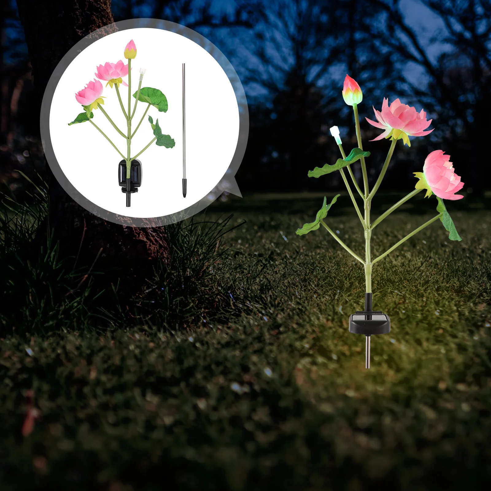 

Solar Outdoor Light Color Changing Landscape Lighting Lotus Shape Light