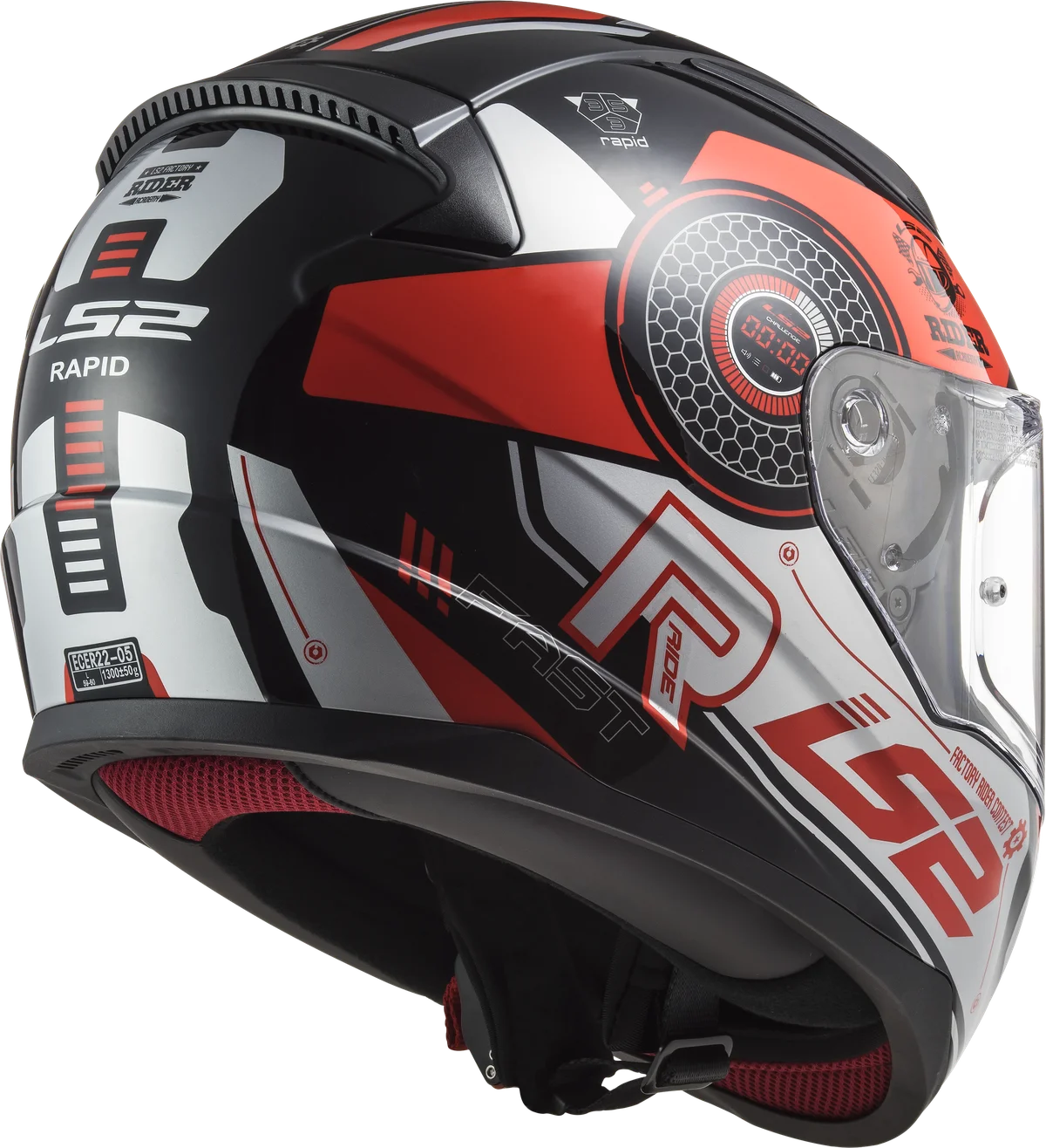Шлем LS2 FF353 RAPID STRATUS Gloss Black Red Silver | Автомобили и мотоциклы