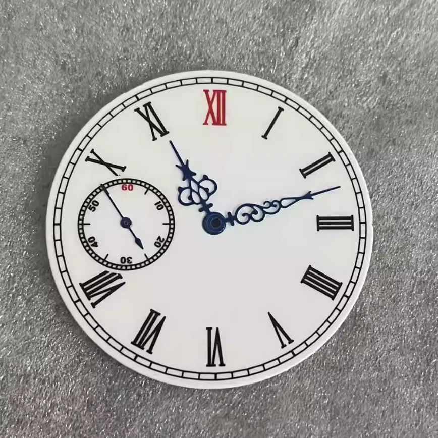 38.8 Mm Watch Dial + Watch Hands Without Luminous Enameled White Dial To Fit ETA 6497 and ST3600 Movements Watch Accessories