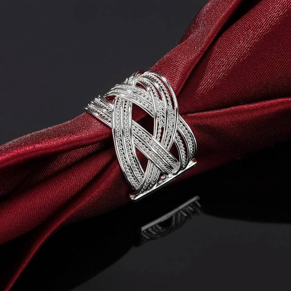 

Charm 925 Sterling Silver Rings For Women adjustable Fashion Retro Wedding Party Christmas Gifts high quality Jewelry