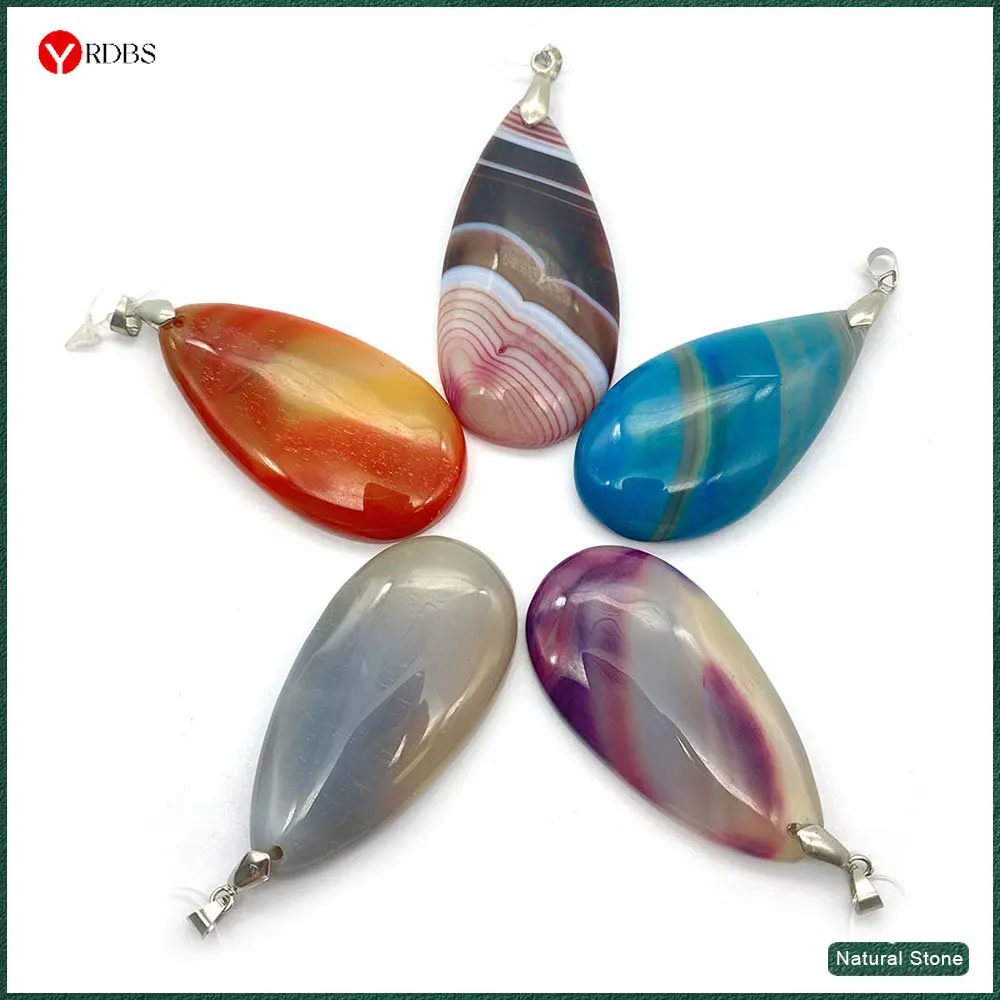 

30x58mm Teardrop-shaped Natural Stone Pendant Diy Charms for Jewelry Making Women's Earrings Charm Necklace Accessories 1pcs